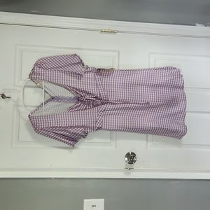 Orchid lilac plaid summer dress xl